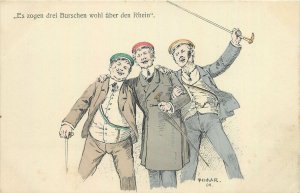Studentika Germany Heidelberg fencing scool students caricatures 1907