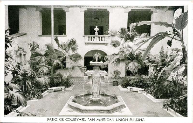 Patio Courtyard Pan American Union Building WB Postcard VTG UNP Vintage Unused 