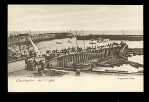 aj0737 - Yorks - Early Pleasure Row Boats at the Harbour, Bridlington - postcard