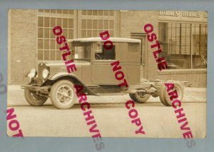 Akron OHIO RPPC c1920s ADVERTISING Truck INTERNATIONAL TRUCKS Modified Cab Cabs