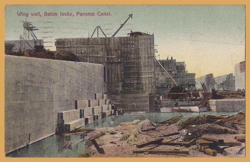 Wing Wall, Gatum Locks, Panama Canal - 1911