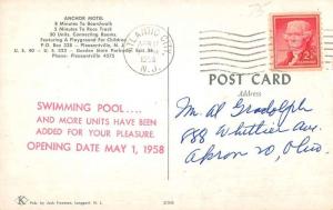Pleasantville New Jersey Anchor Motel Birdseye View Vintage Postcard K59260
