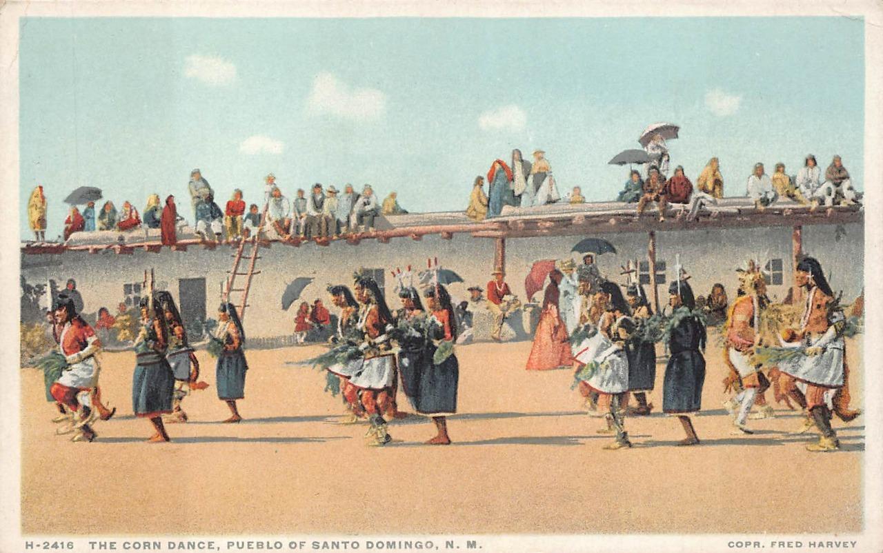 The Corn Dance Pueblo Indians Santo Domingo New Mexico Fred Harvey