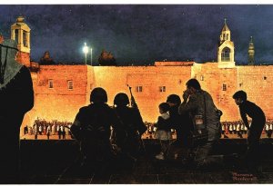 Vintage Postcard Christmas Eve Scene Paint In Bethlehemo Palestine By Rockwell