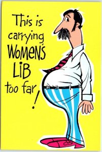 Postcard - This is carrying Women's Lib too far!