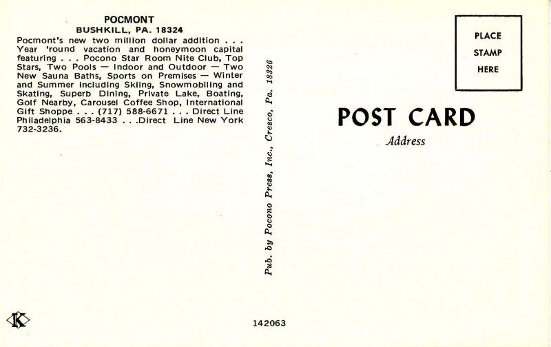 PA - Bushkill. Pocmont Resort 