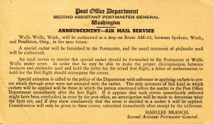 Post Office Dept., Second Ass't Postmaster General. Air Mail Service, 1937