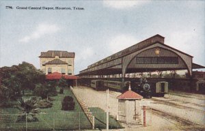 Trains At Grand Central Railroad Depot Houston Texas