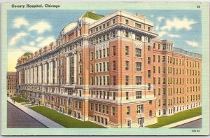 VINTAGE POSTCARD THE COOK COUNTY HOSPITAL LOCATED CHICAGO ILLINOIS 1940s