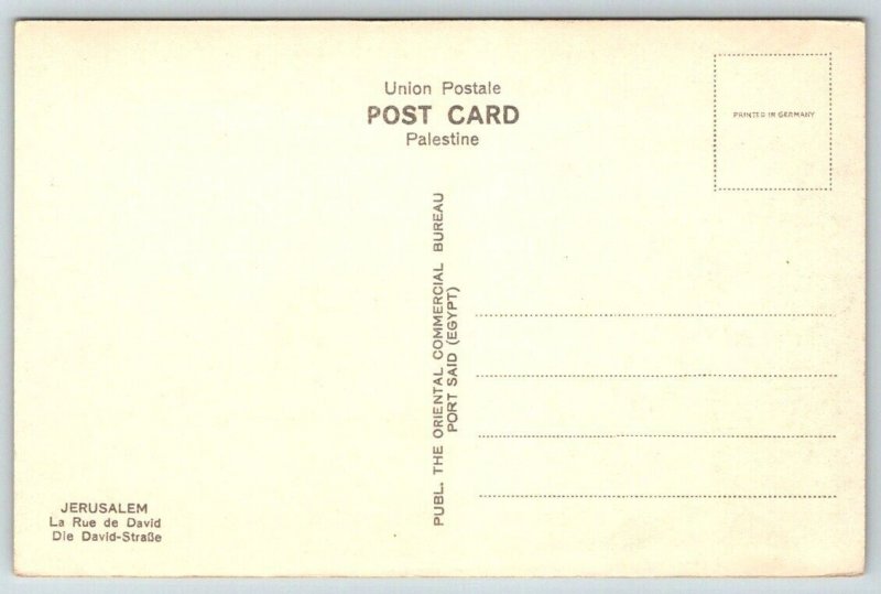 Jerusalem  Israel    Busy David Street  Postcard