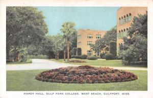 Gulfport Mississippi Park College Hardy Hall Antique Postcard K36720