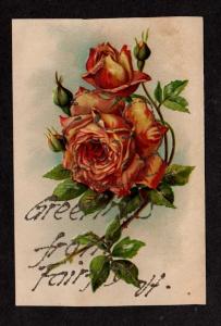 VT Greetings from FAIRFAX VERMONT Postcard Roses PC