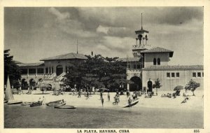 cuba, HAVANA, La Playa, The Beach (1940s) Postcard