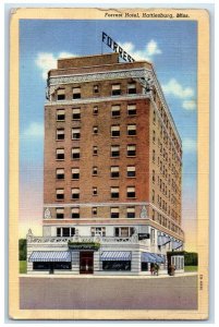 1943 Forrest Hotel Stores Street View Hattiesburg Mississippi MS Postcard 