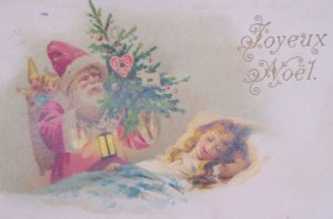 1907 Santa Claus Old World Toys Child Vintage Christmas Postcard Germany