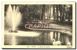 Postcard Old Vichy Basin Swans