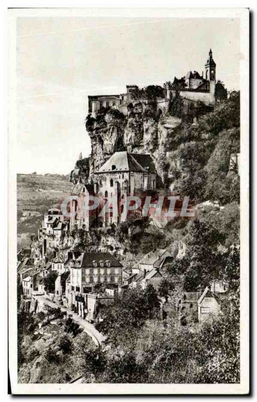 Old Postcard Rocamadour The Rock Overlooking The City