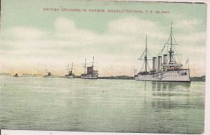 Charlottetown PEI, CANADA, British War Ships in Harbor, Royal Navy ca. 1910