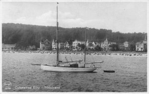 L107 Germany Ostseebad Binz yacht real photo postcard