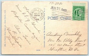 Large Letter Linen  GRAND RAPIDS, MICHIGAN  MI  1944  Dexter Postcard