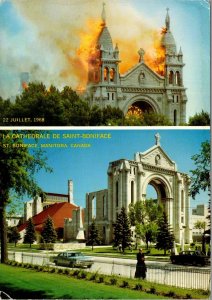 CONTINENTAL SIZE POSTCARD THE CATHEDRAL AT SAINT BONIFACE MANITOBA CANADA