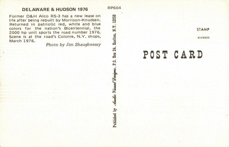 Delaware & Hudson RR Locomotive Engine Postcard 2T6-544