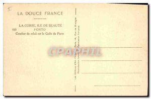 Postcard Old Sweet France Corsica Ile de Beaute Porto Sunset on the Gulf of P...