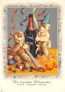 uk41042 die besten wunsche zum neuen jahr new year greetings monkey