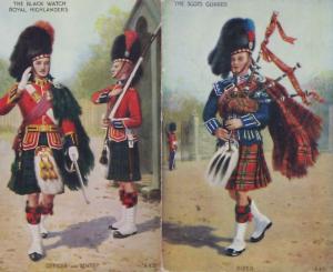 The Black Watch Scots Guards Highlanders 2x Scottish Military Postcard s