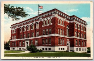 Leominster Massachusetts 1932 Postcard High School