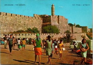 The Citadel Jerusalem mid century fashion 1948 Israel  Postcard