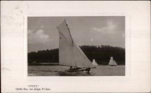 Dublin Bay Sailing Sailboat NANCE A Class c1910 Real Photo Postcard