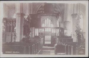 Yorkshire Postcard - Interior of Wensley Church     RT1333