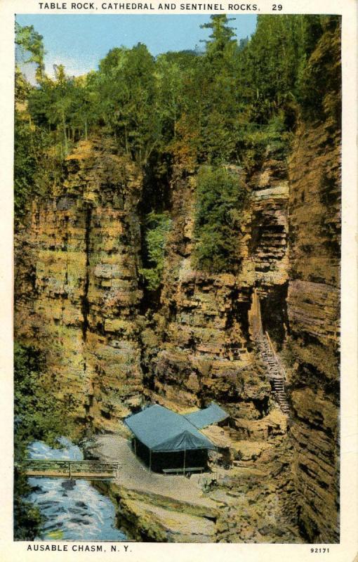 NY - Ausable Chasm. Table Rock, Cathedral and Sentinel Rocks