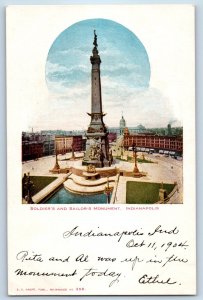 1905 Indianapolis Indiana IN Vintage Postcard Soldiers Sailor Monument Building