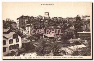 Old Postcard L & # 39Auvergne A Corner Of Church And Old Thiers Old Bridge St...