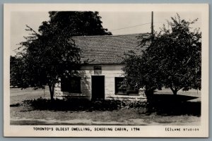 Postcard RPPC c1940s Toronto Ontario Toronto’s Oldest Dwelling Scadding Cabin