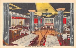 Houston Texas Rice Hotel Empire Room Vintage Postcard AA5844