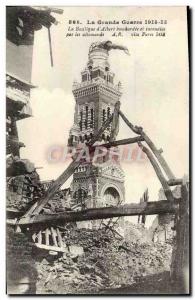 Old Postcard The Great War Basilica d & # 39Albert bombed and burned by the G...