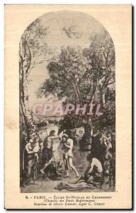 Old Postcard Paris Church of St. Nicolas du Chardonnet Baptism of Jesus Christ