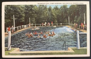 Vintage Postcard 1940 Camp Nawakwa Swimming Pool Biglerville PA