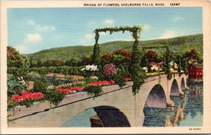 Postcard MA Shelburne Falls - Bridge of Flowers