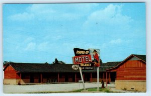 CLAREMORE, Oklahoma OK ~ Route 66 ROUND UP MOTEL Roadside c1950s-60s Postcard