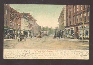 RUTLAND VERMONT DOWNTOWN STREET SCENE VINTAGE POSTCARD 1906 VT.