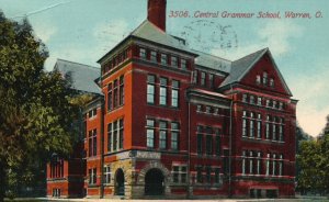 Vintage Postcard 1911 Central Grammar School Institutional Building Warren Ohio