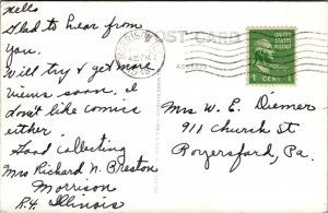 RPPC Postcard Post Office Morrison IL 1948