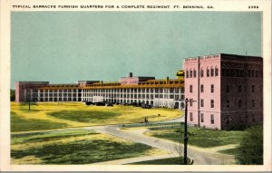 Vtg Typical Barracks Furnish Quarters Fort Benning Georgia GA Military Postcard