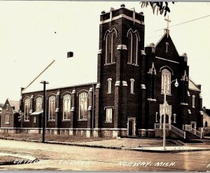 Vintage RPPC Catholic Church Norway, MI Postcard P117 
