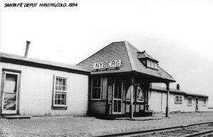 J27/ Nyberg Colorado RPPC Postcard c1950s Santa Fe Railroad Depot 151