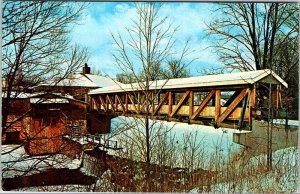 Postcard BRIDGE SCENE Manchester New Hampshire NH AN7576